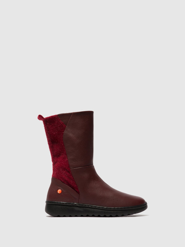 Zip Up Boots EZRA649SOF DK. RED W/BORDEAUX FELT